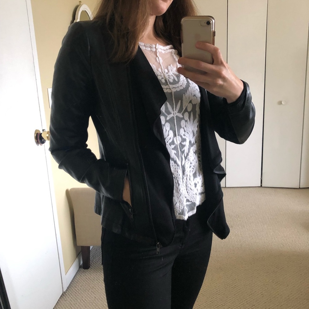 Olive & Oak Vegan Black Leather Jacket